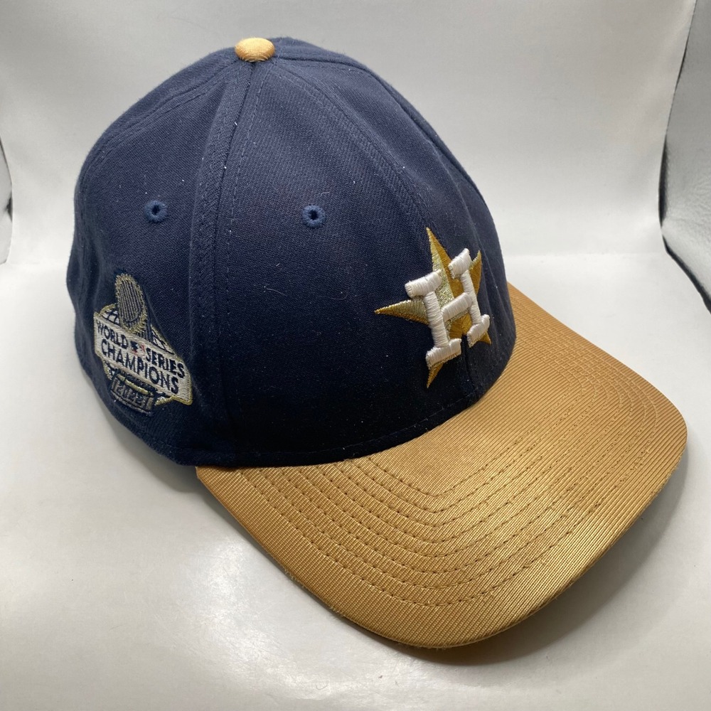 HOUSTON ASTROS New Era 39THIRTY 2022 World Series Hat Mens L/XL Navy Gold MLB